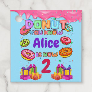 Donut Personalisiert Color Sprinkle Geburtstagspar Geschenkanhänger
