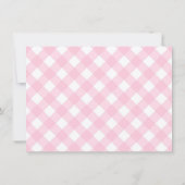 Donut | Pink Gingham Girl Baby Shower Einladung (Rückseite)