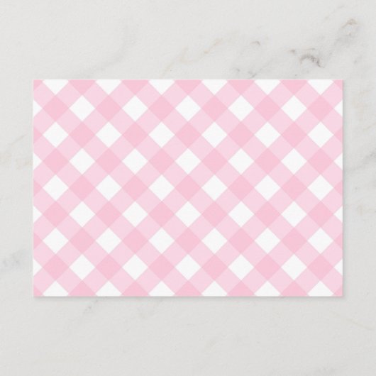 Donut | Pink Gingham Girl Babydusche Buchanfrage Begleitkarte (Rückseite)