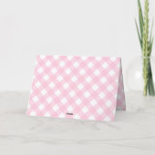 Donut | Pink Gingham Girl Babydusche Dankeskarte (Rückseite)