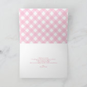 Donut | Pink Gingham Girl Babydusche Dankeskarte (Innenseite)