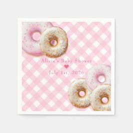 Donut | Pink Gingham Girl Babydusche Serviette