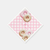 Donut | Pink Gingham Girl Babydusche Serviette (Ecke)