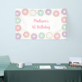 Donut Pink Gold Pastel Geburtstag Banner (Messeveranstaltung)