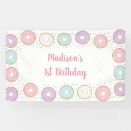 Donut Pink Gold Pastel Geburtstag Banner