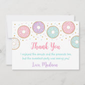 Donut Pink Gold Pastel Geburtstag Dankeskarte (Vorderseite)