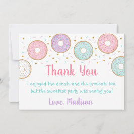 Donut Pink Gold Pastel Geburtstag Dankeskarte