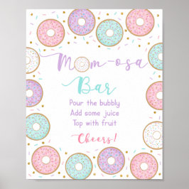 Donut Pink Gold Pastel Kinderdusche Mimosa Bar Zei Poster