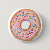 Donut Pink Zuckerguss Sprinkles Niedliches Essen | Button (Vorderseite)
