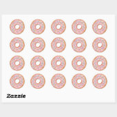 Donut Pink Zuckerguss Sprinkles Niedliches Essen | Runder Aufkleber (Blatt)