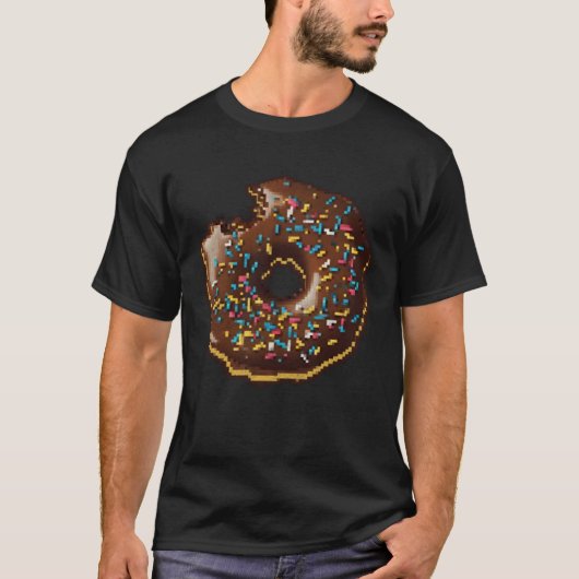 Donut Pixel 8 bit Retro Hungry Byte Sprinkles Food T-Shirt (Vorderseite)