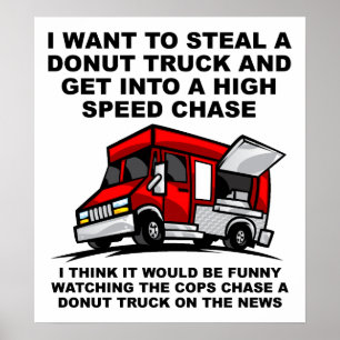 Donut Polizei Lustiges Verfolgungsplakat Poster