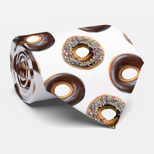 Donut Polka Dot Pattern Neck Tie Krawatte (Gerollt)