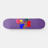 Donut + Pop von weiblichen Charakteren Kunst abstr Skateboard (Horizontal)