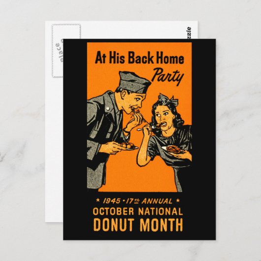 Donut-Poster 1945 Postkarte (Vorne/Hinten)