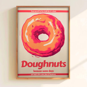 Donut Poster Retro Küchenkunst Retro Küchenposter