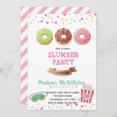 Donut Pyjamas Geburtstagsthema Einladung (Vorne/Hinten)