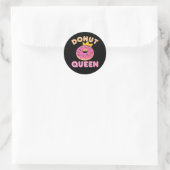 Donut Queen Runder Aufkleber (Tasche)