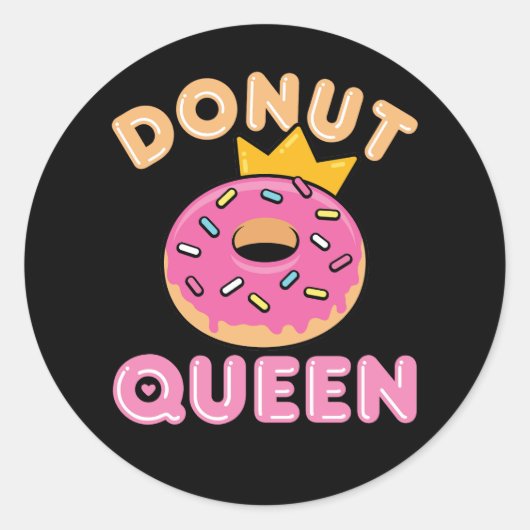 Donut Queen Runder Aufkleber (Vorderseite)
