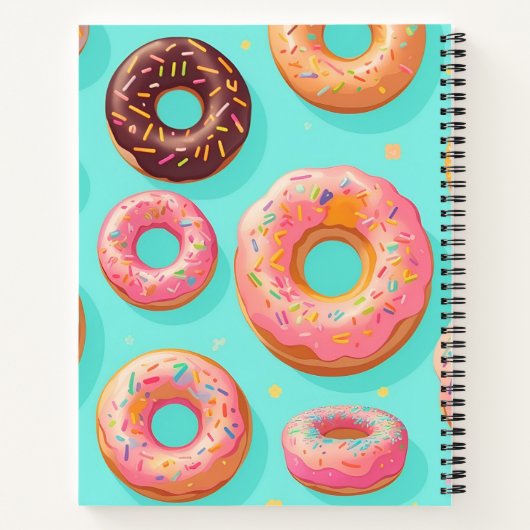 Donut Rainbow Personalisiertes Muster Notizblock (Rückseite)