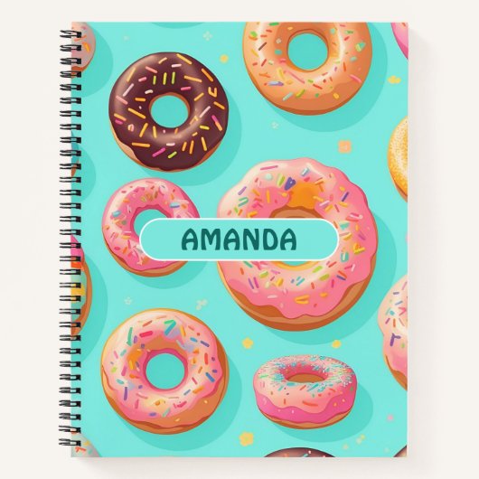 Donut Rainbow Personalisiertes Muster Notizblock (Vorderseite)