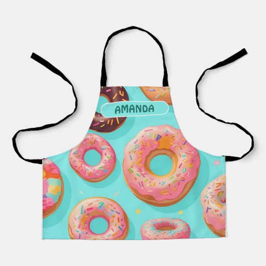 Donut Rainbow Personalisiertes Muster Schürze (Vorderseite)
