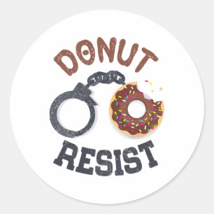 Donut Resist Handcuffs Law Enforcement Police Offi Runder Aufkleber