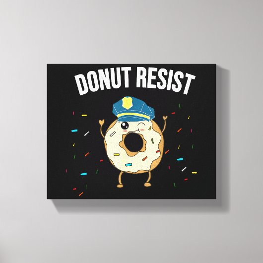 Donut Resist Meme Funny Police Officer Unterstützu Leinwanddruck (Vorderseite)