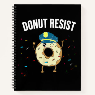 Donut Resist Meme Funny Police Officer Unterstützu Notizblock