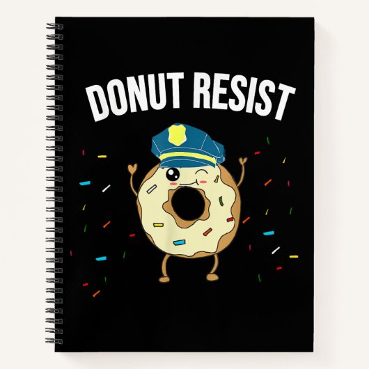 Donut Resist Meme Funny Police Officer Unterstützu Notizblock (Vorderseite)