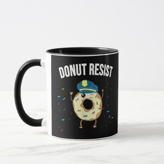 Donut Resist Meme Funny Police Officer Unterstützu Tasse (Links)