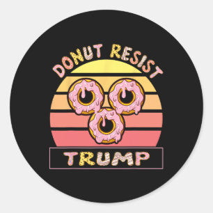 Donut Resist Trump - Anti-Trump-politische Erkläru Runder Aufkleber