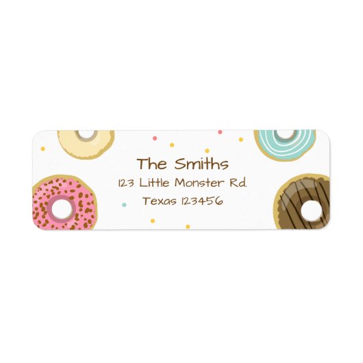 Donut Return Address Label Sweet Doughnut Girl (Vorne)