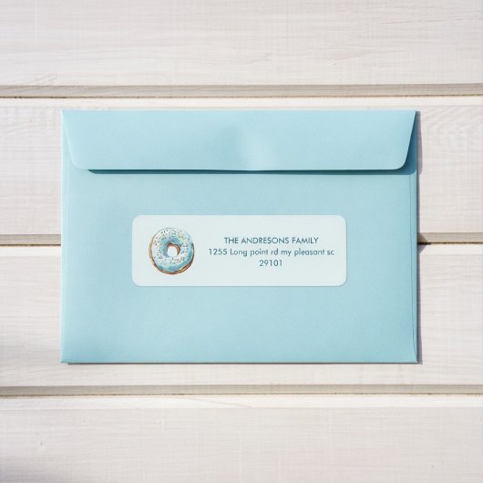 Donut Return Address Labels | Donut Theme Birthday