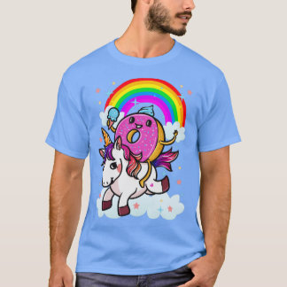 Donut Riding Unicorn Niedlich T-Shirt
