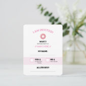 Donut rosa editierbar RSVP karte (Stehend Vorderseite)
