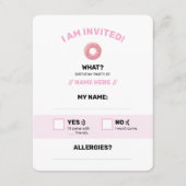 Donut rosa editierbar RSVP karte (Vorderseite)