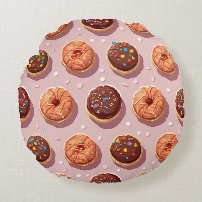 Donut Round Pillow Rundes Kissen (Vorderseite)