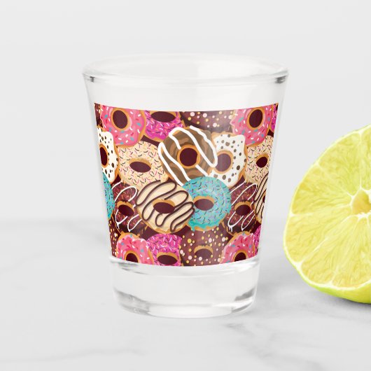 Donut, Schokolade Donut und Schokolade zum Snack Schnapsglas (Vorderseite)