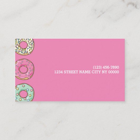 Donut Shop Bäckerei Caffe Pasty Visitenkarte (Rückseite)
