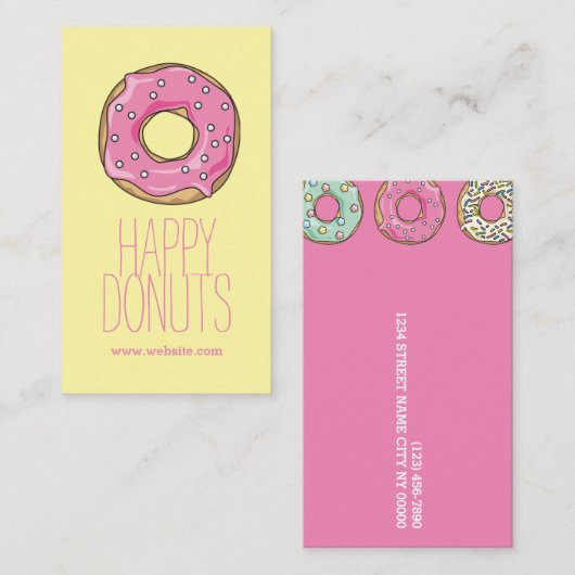 Donut Shop Bäckerei Caffe Pasty Visitenkarte (Vorne/Hinten)