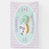 Donut Shop Bäckerei Lila und grün Banner (Vertikal)