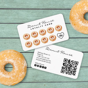 Donut Shop Bakery Niedlich QR Code Treuekarte