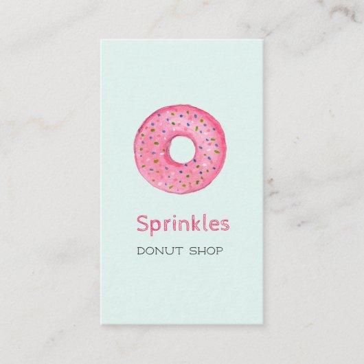 Donut Shop Business Card mit Sprinklen abgeben Visitenkarte (Vorderseite)