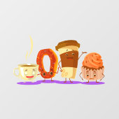 Donut-Shop-Coffee Donut oder Cupcake-Werbung Fensteraufkleber (Blatt)