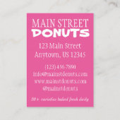 Donut Shop Donuts Doughnut Frühstück Küche Bäckere Visitenkarte (Rückseite)