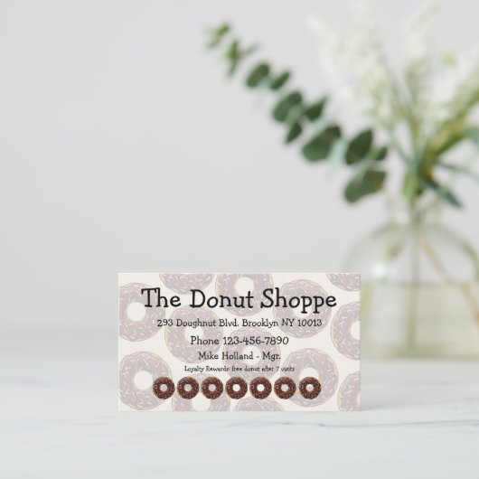 Donut Shop Doughnut Loyalty Cards Treuekarte (Stehend Vorderseite)
