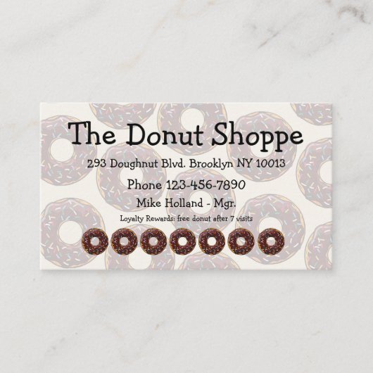 Donut Shop Doughnut Loyalty Cards Treuekarte (Vorderseite)