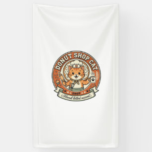 Donut Shop Katze Donut Shop Katze Vintage Vektor A Banner