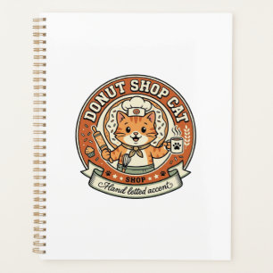 Donut Shop Katze Donut Shop Katze Vintage Vektor A Planer
